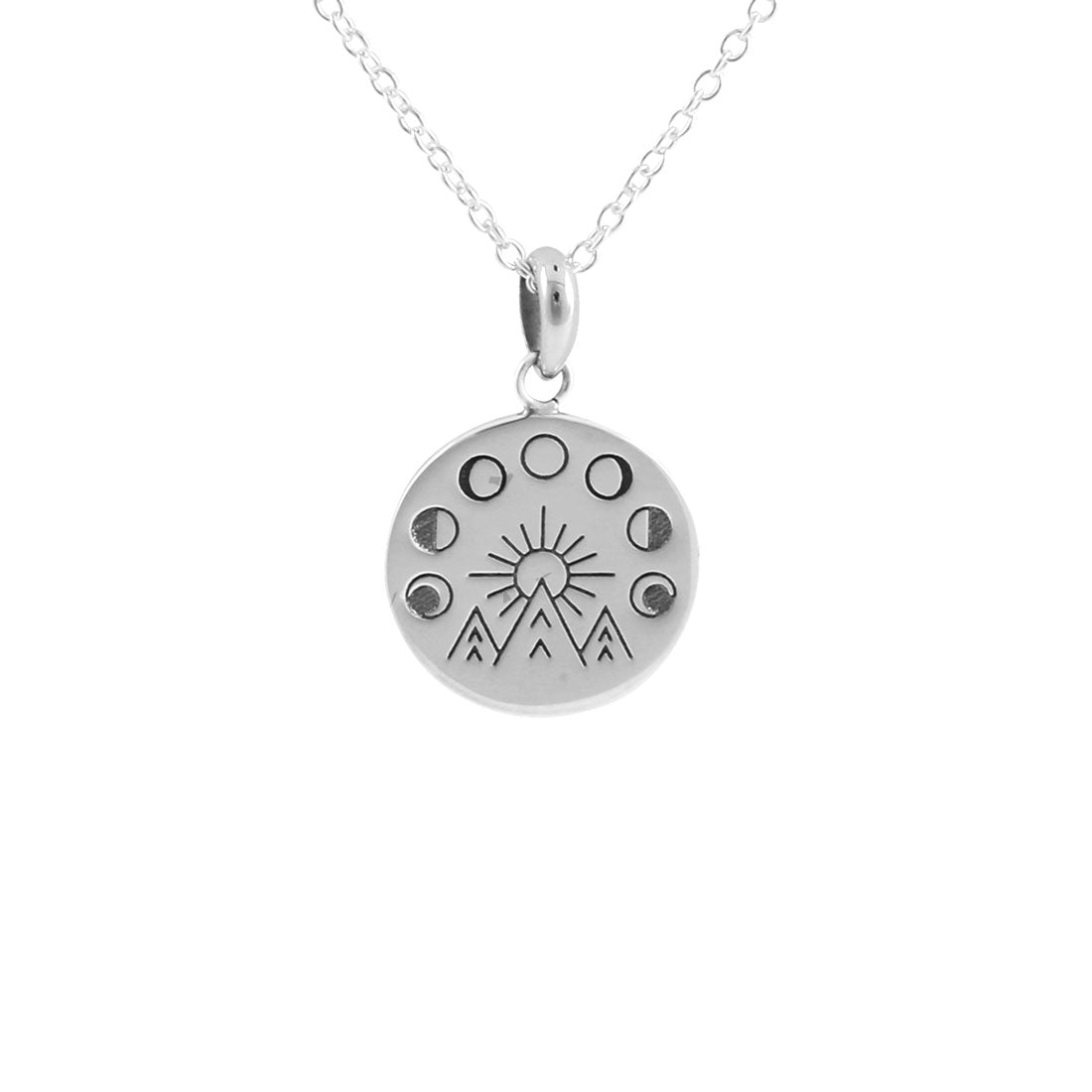Moon And The Mountains Medallion Necklace