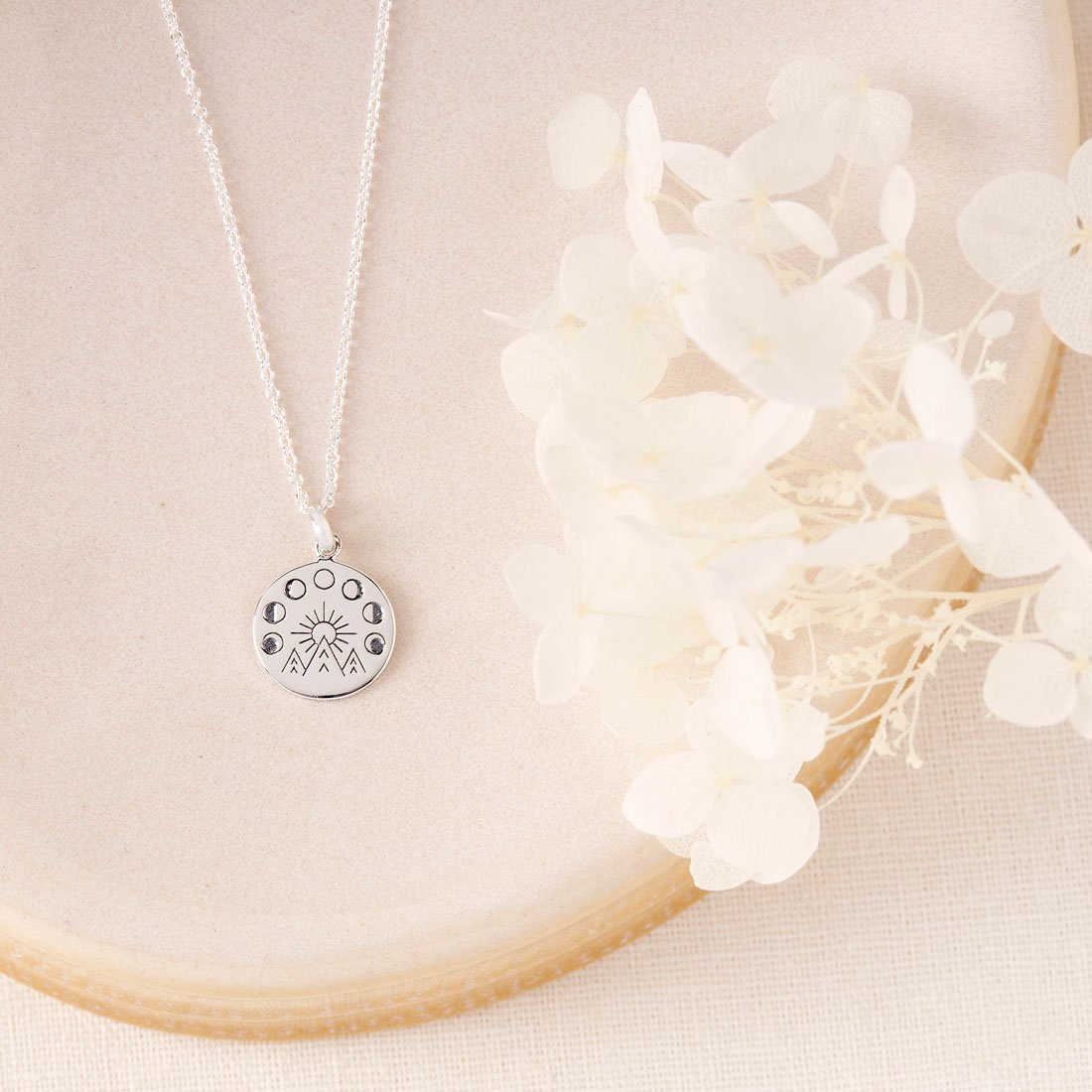 Moon And The Mountains Medallion Necklace