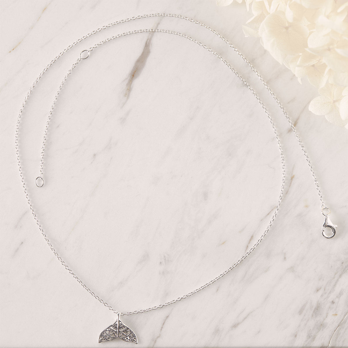 Dainty Mandala Dolphin Tail Necklace