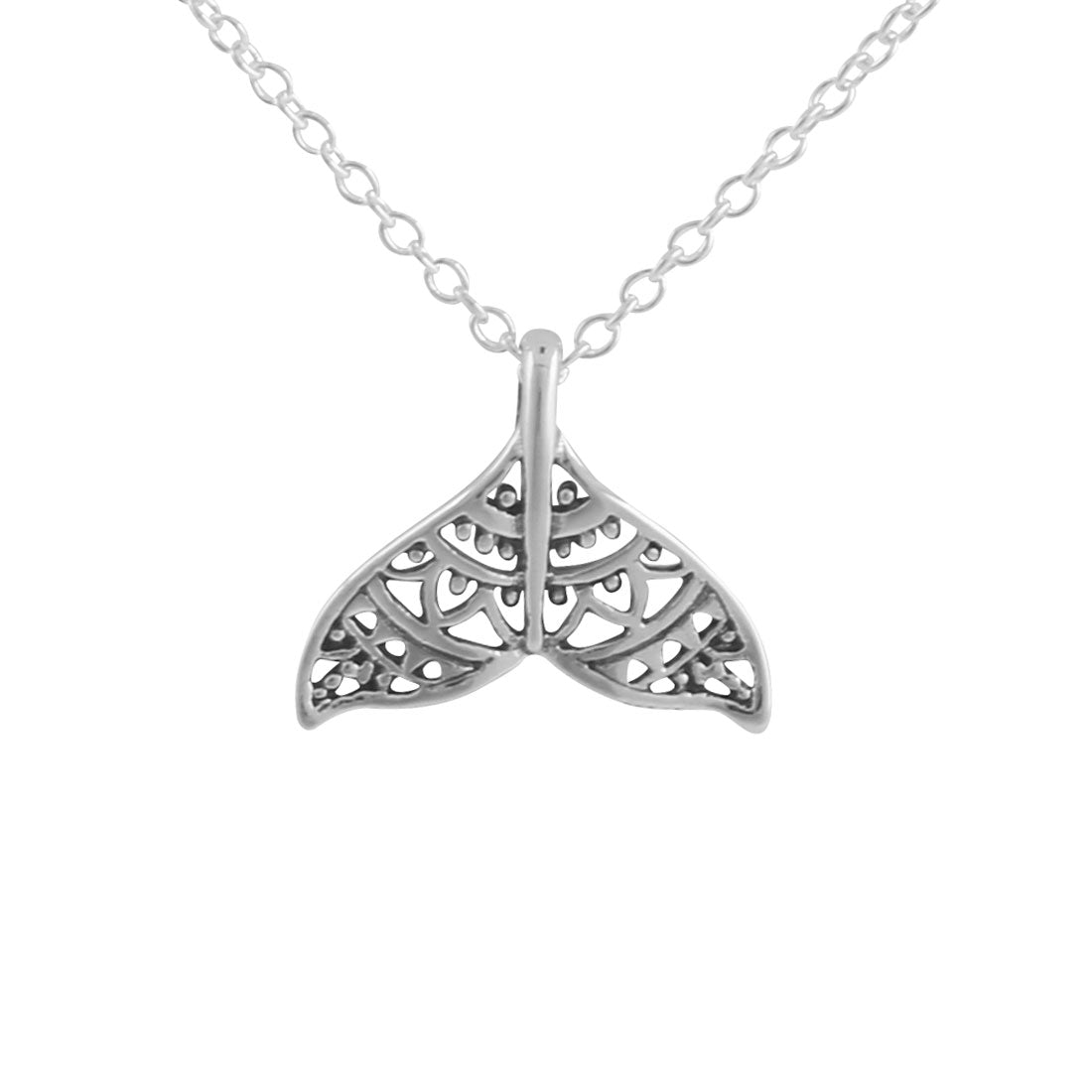 Dainty Mandala Dolphin Tail Necklace