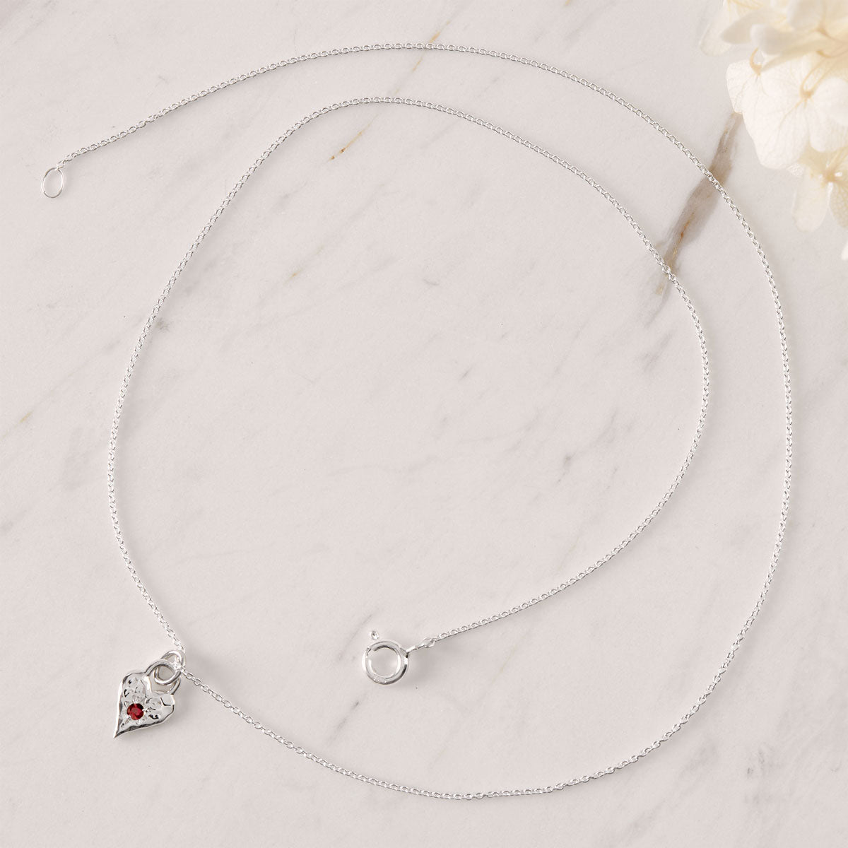 Love Heart Garnet Necklace