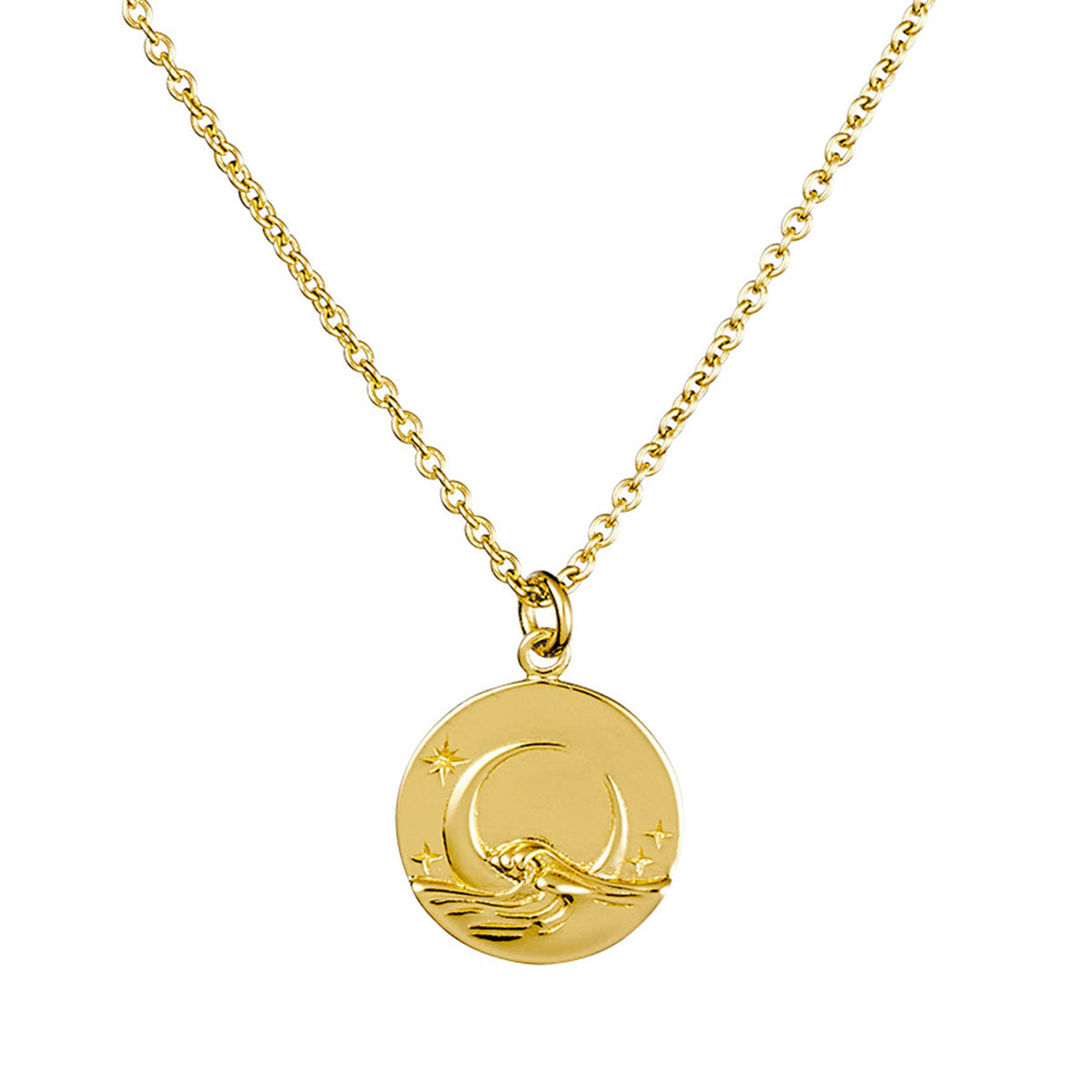 Moonlit Waves Necklace Gold