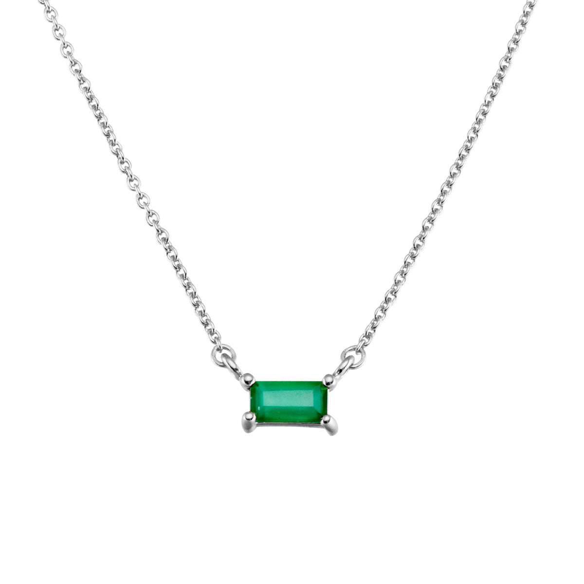 Lumen Baguette Green Onyx Necklace