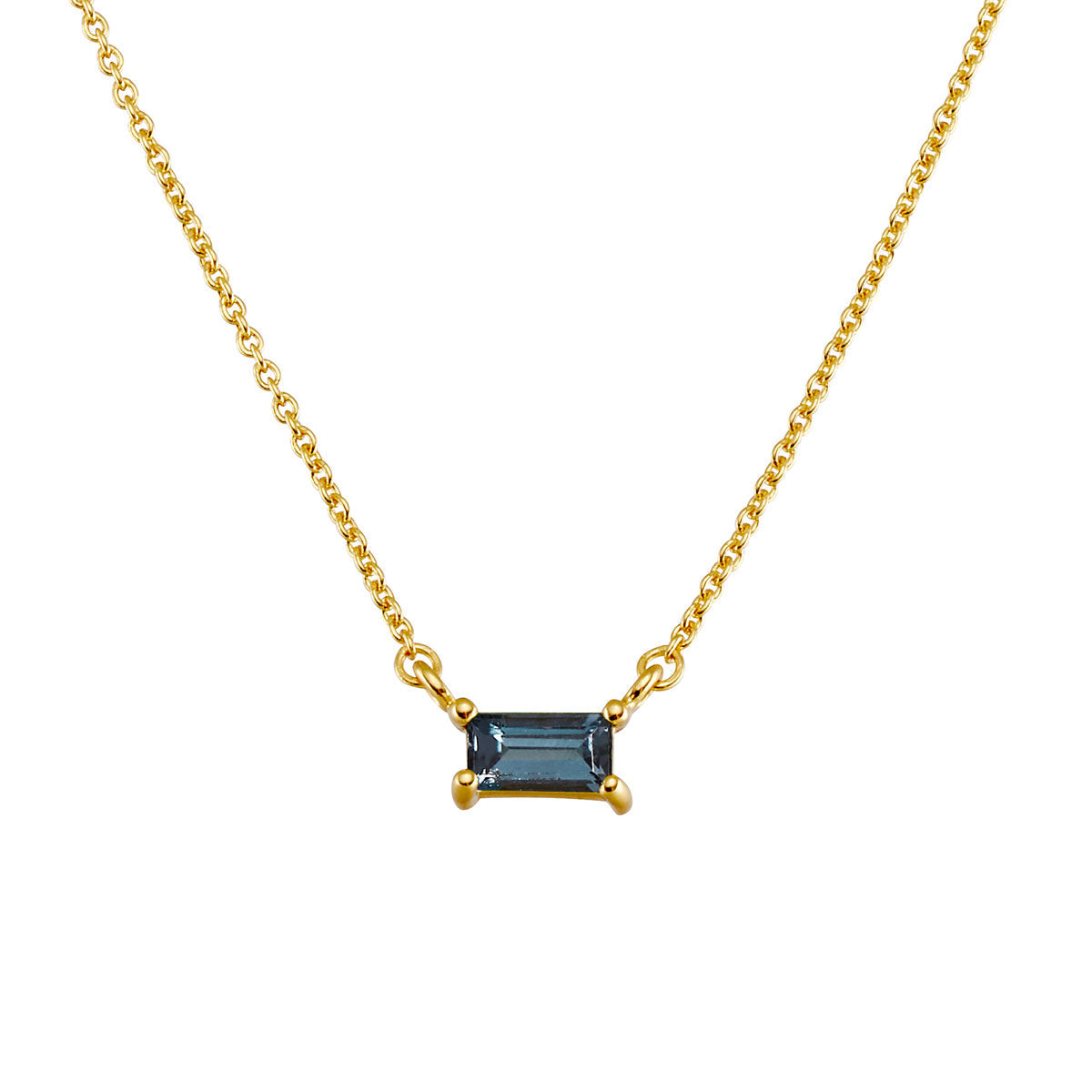 Lumen Baguette London Blue Necklace Gold