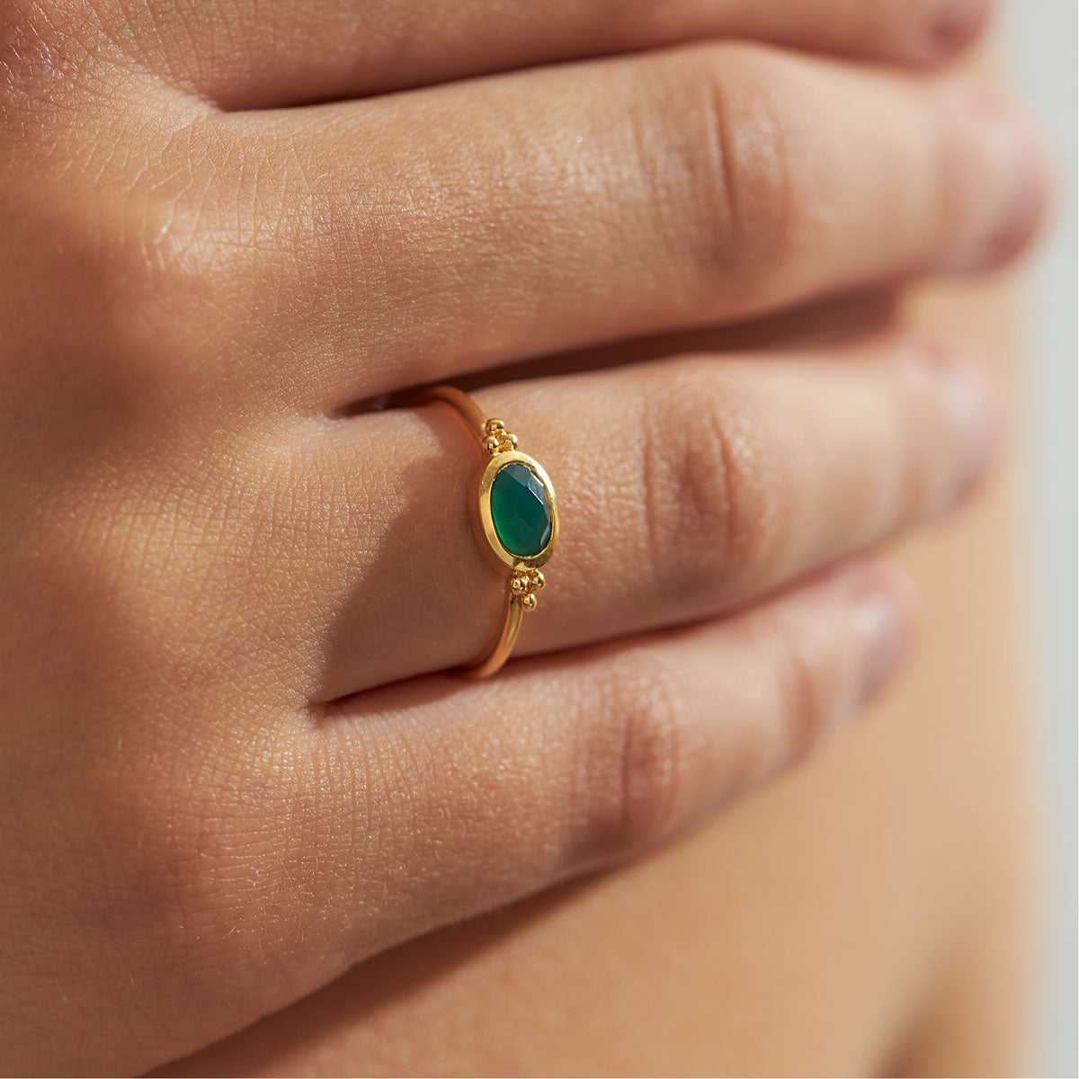 The Visionary Green Onyx Ring Gold