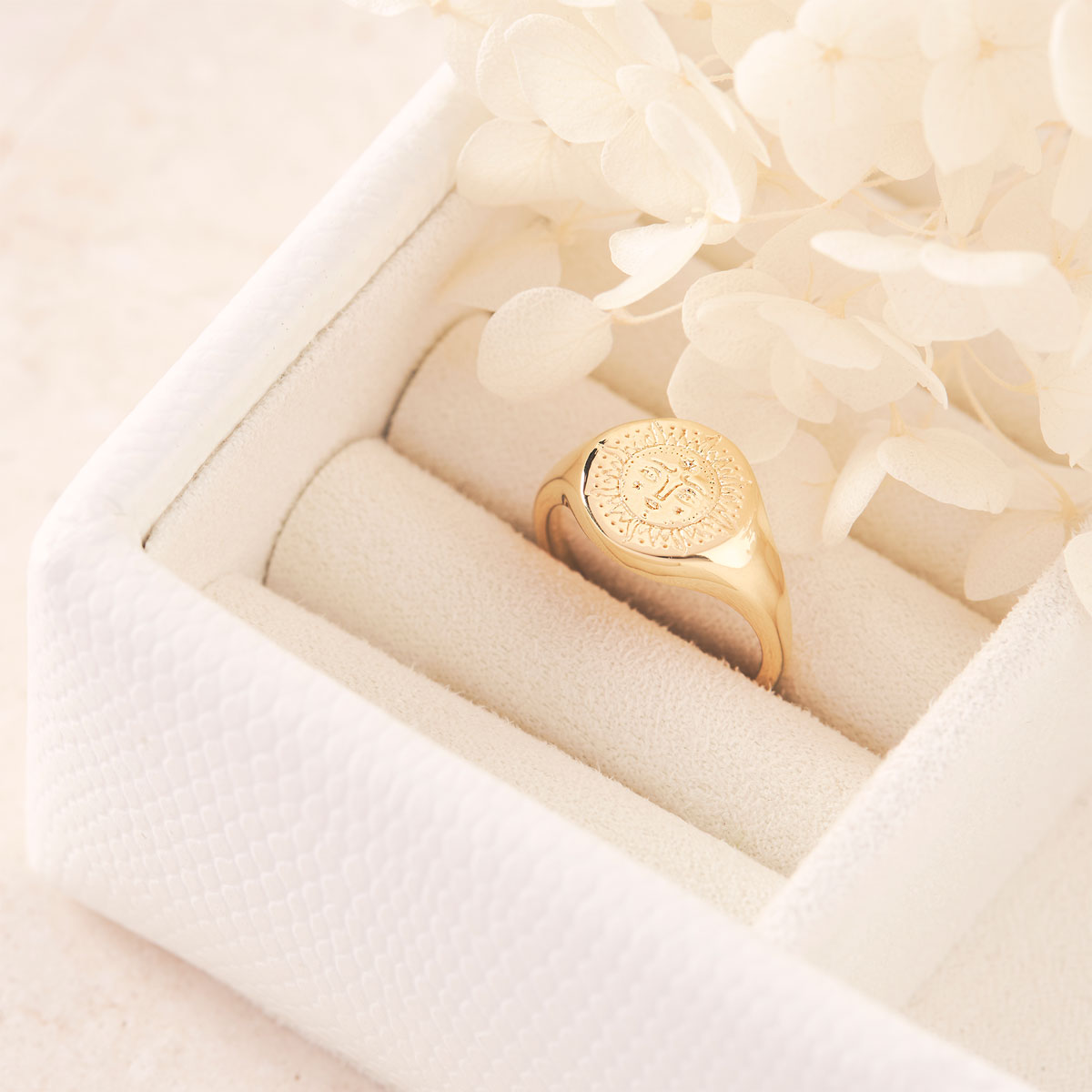 Sun Signet Gold Ring