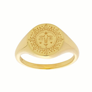 Sun Signet Gold Ring - 3