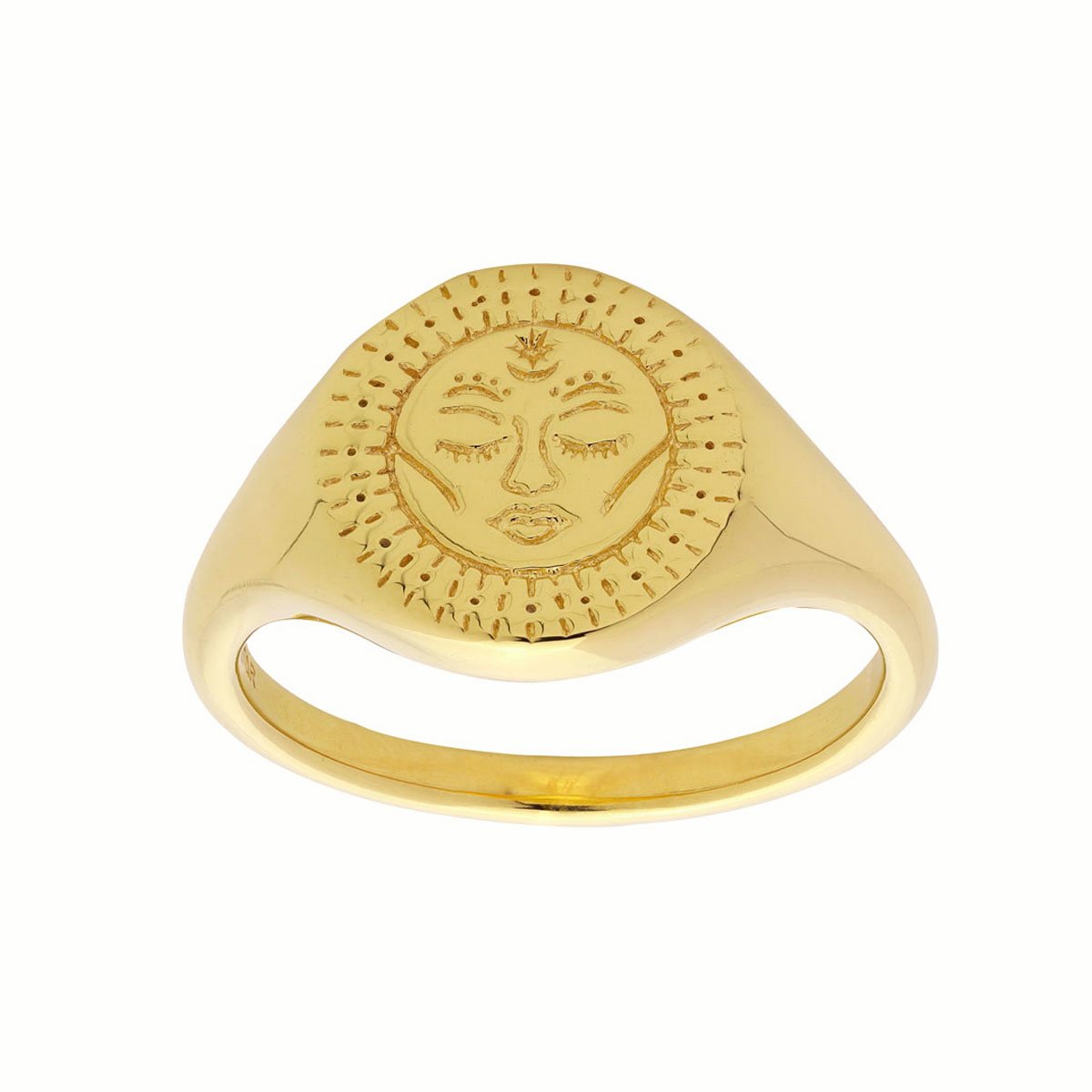 Moon Signet Ring Gold