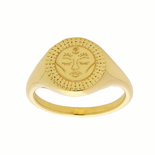 Moon Signet Ring Gold - 4