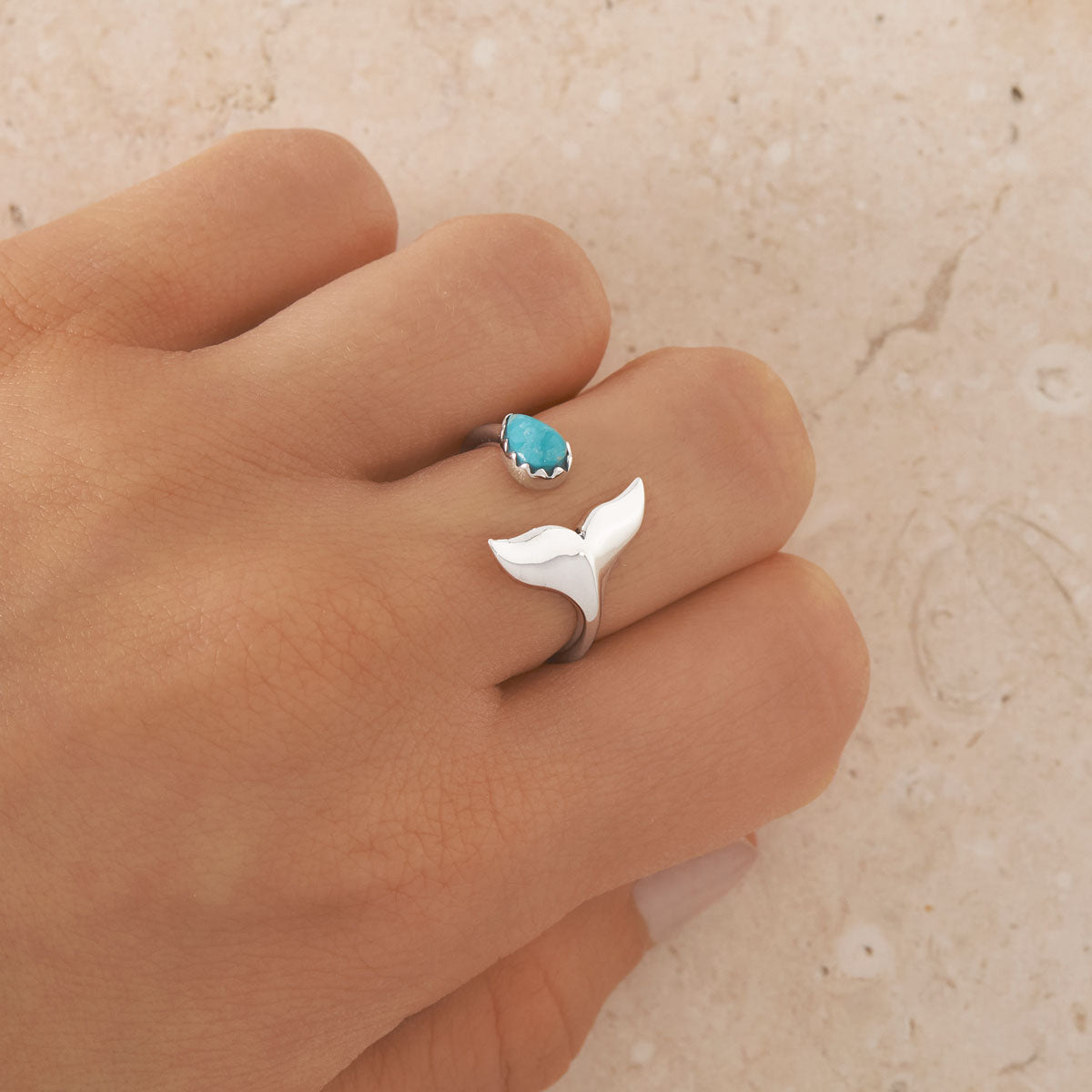 Whale Tail Turquoise Ring