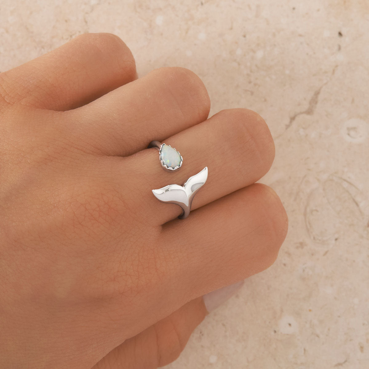 Whale Tail Opal Ring
