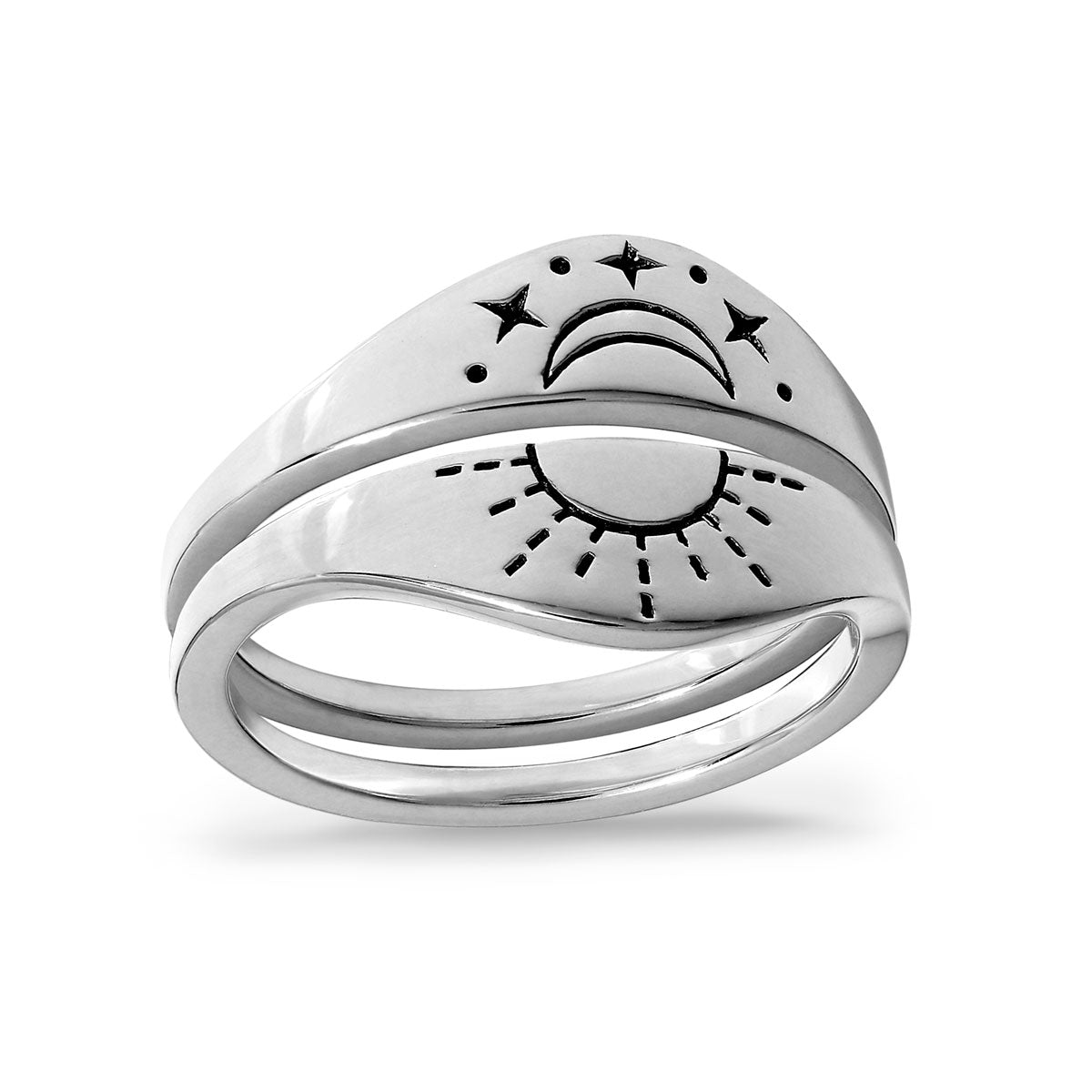 Celestial Duality Curved Ring Set