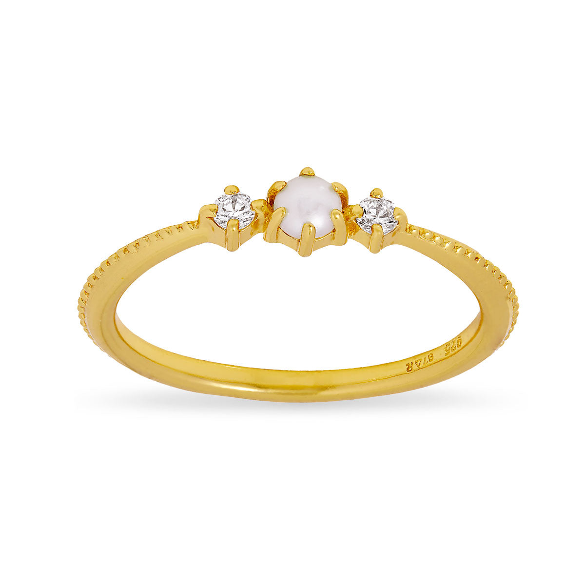 Divine Wisdom Pearl Ring Gold