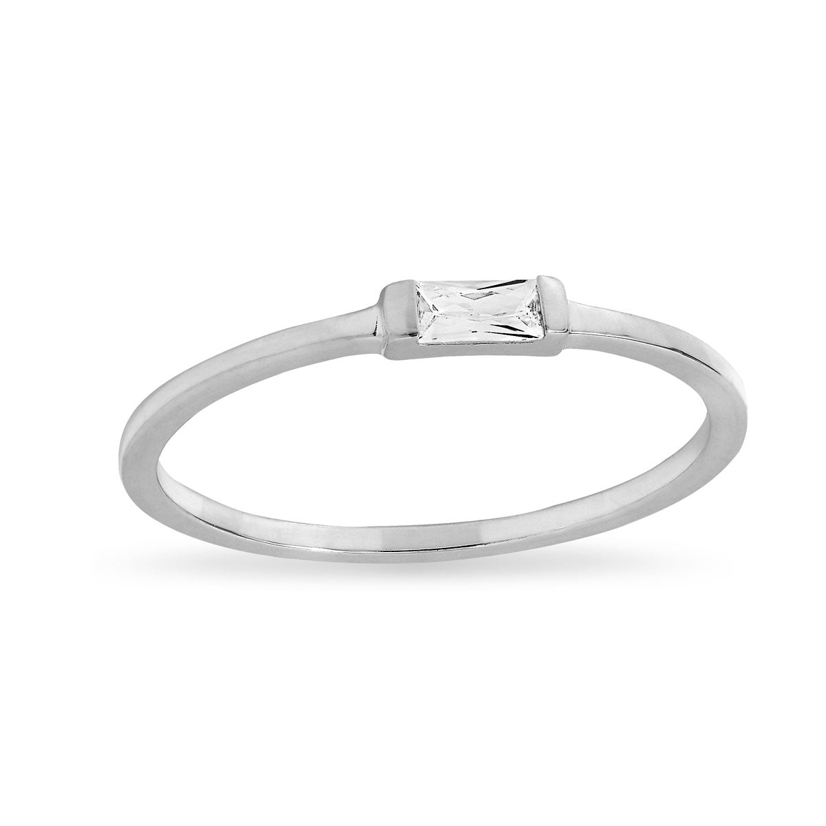 Lumen Baguette White Topaz Ring