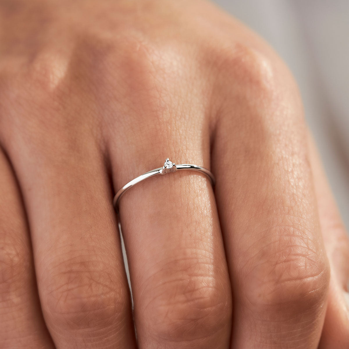 Delicate White Topaz Comet Ring