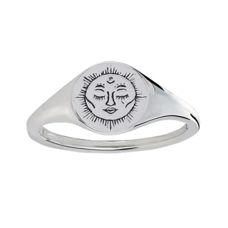 Dainty Moon Signet Ring - 3