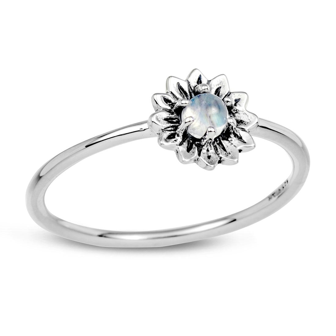 Delicate Sunflower Moonstone Ring