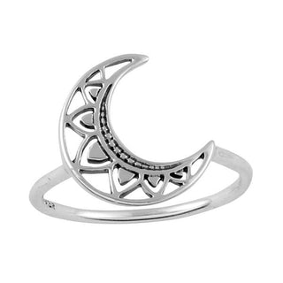 Mandala Crescent Moon Ring - 5