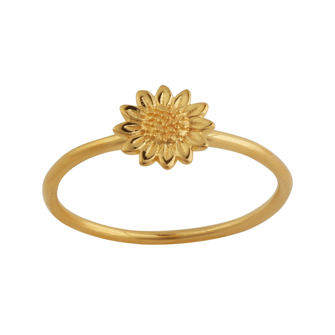 Delicate Sunflower Gold Ring