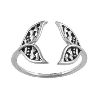 Twin Mandala Whale Tail Ring - 5