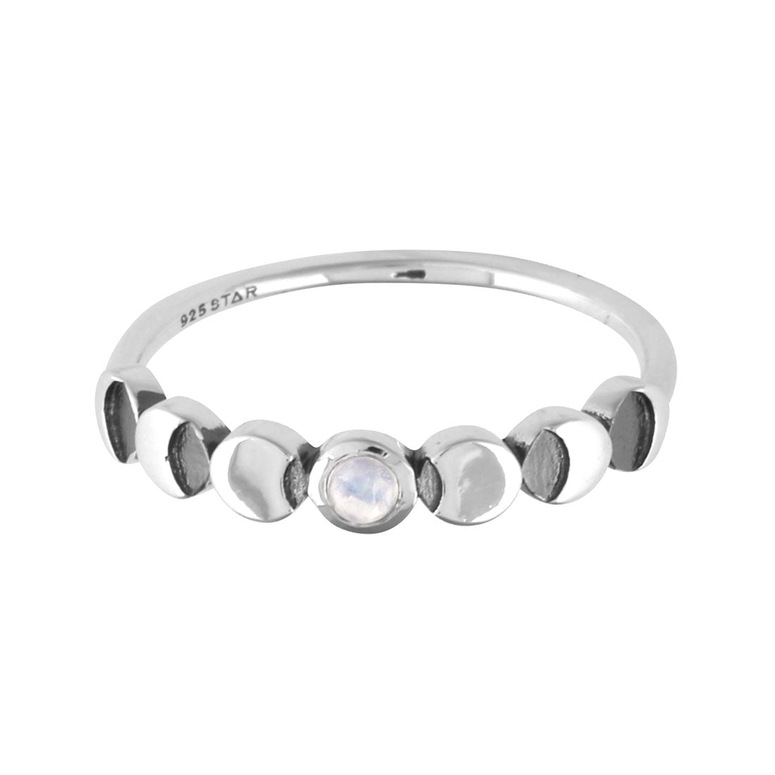 Lunar Phases Moonstone Ring