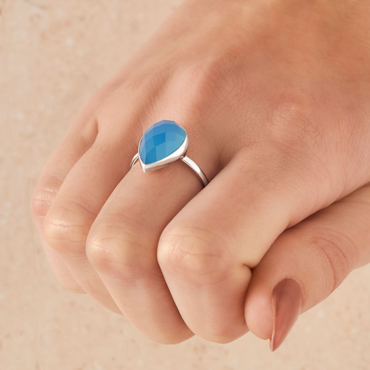 Freesia Blue Calcedony Ring