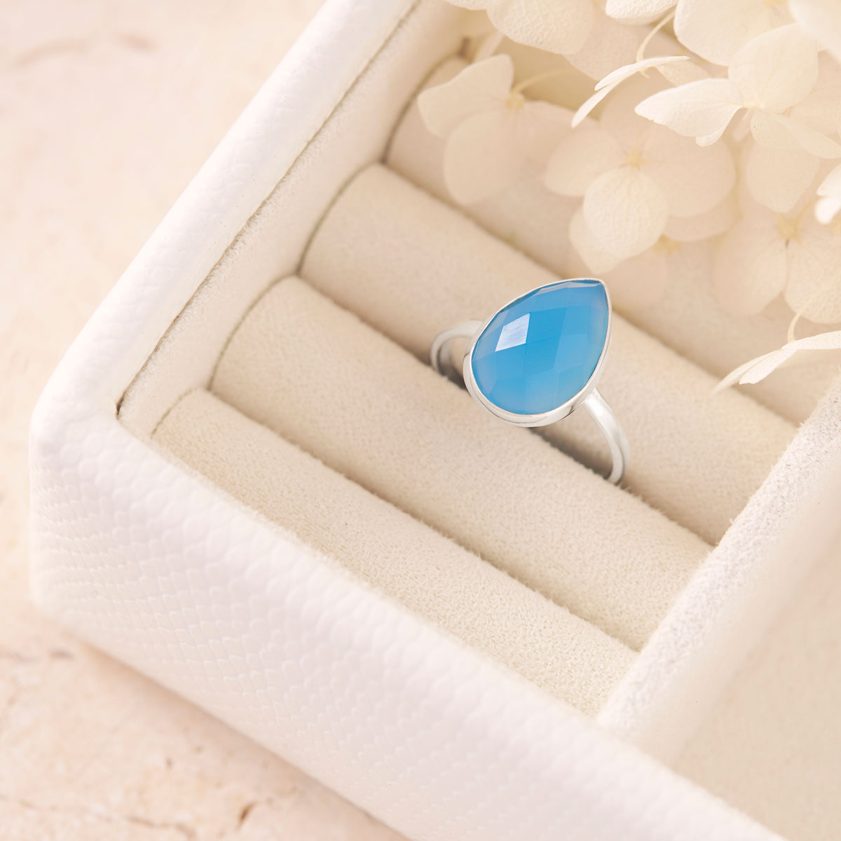 Freesia Blue Calcedony Ring