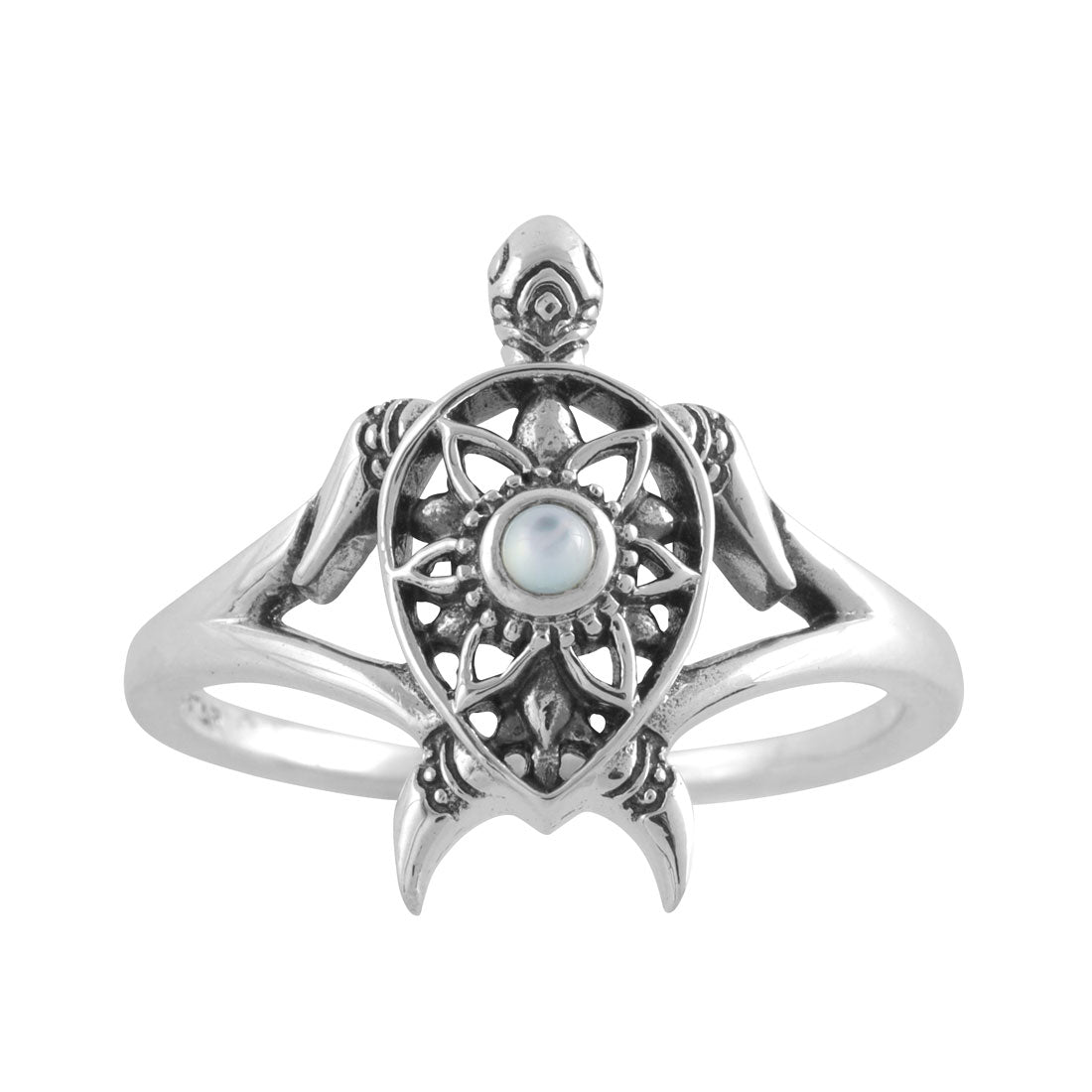 Enlightened Pearl Spirit Turtle Ring