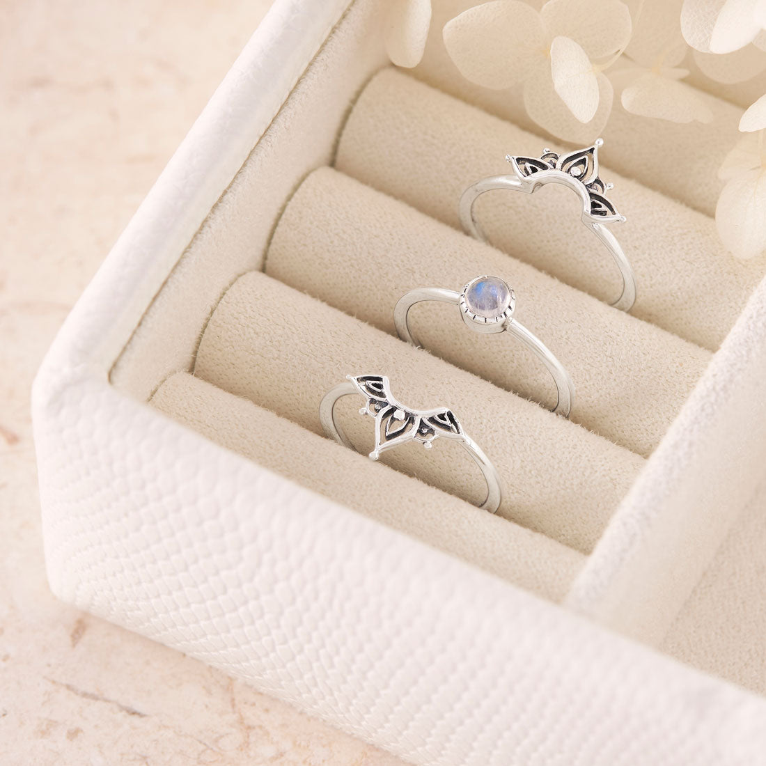 Wanderlust Moonstone Ring Set