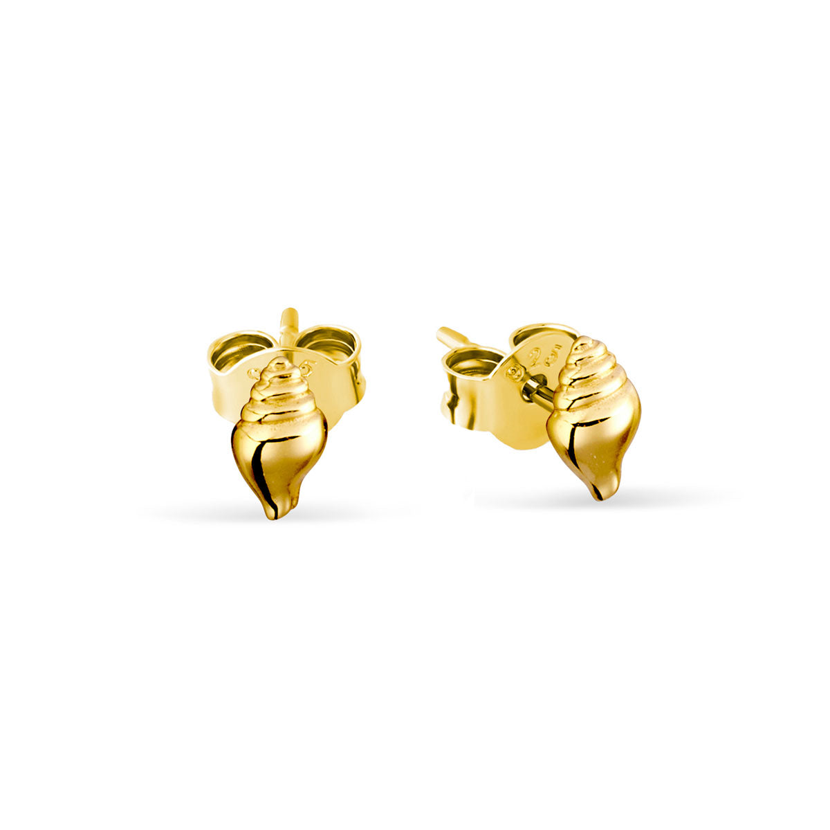 Conch Seashell Studs Gold