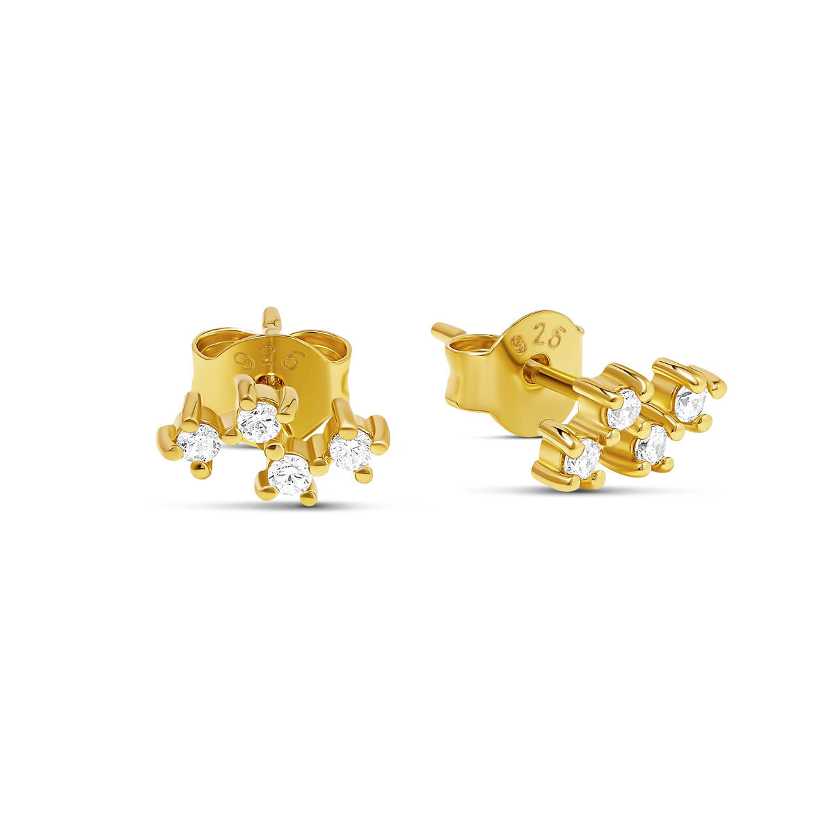 Nebula Crystal Studs Gold