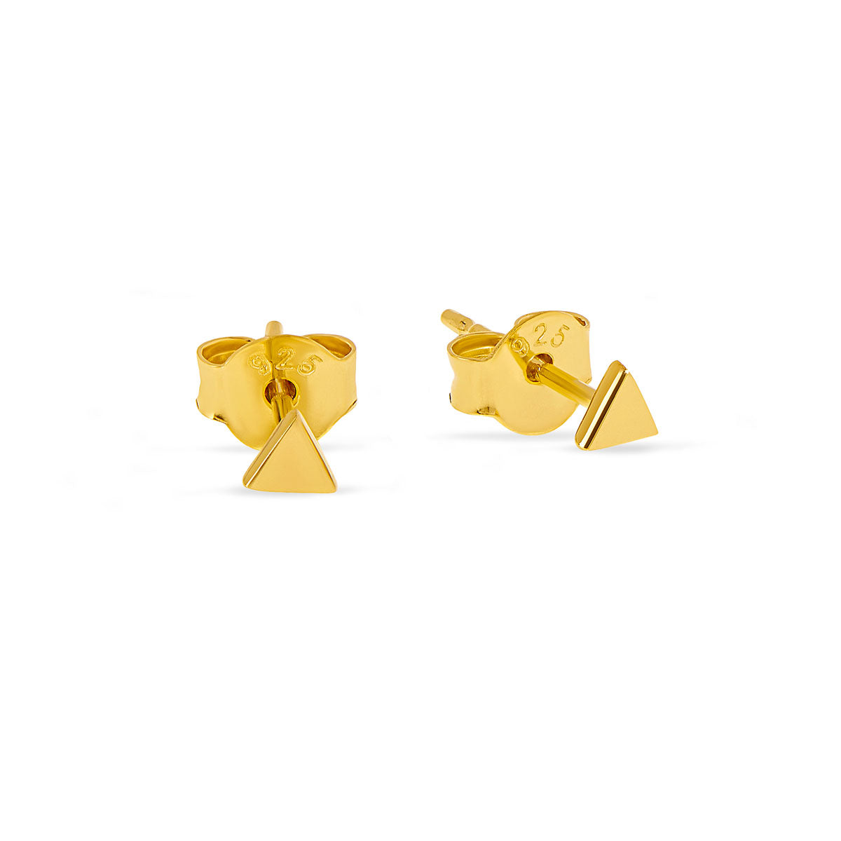 Super Fine Triangle Studs Gold