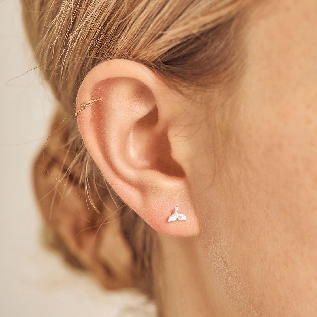 Baby Whale Tail Studs