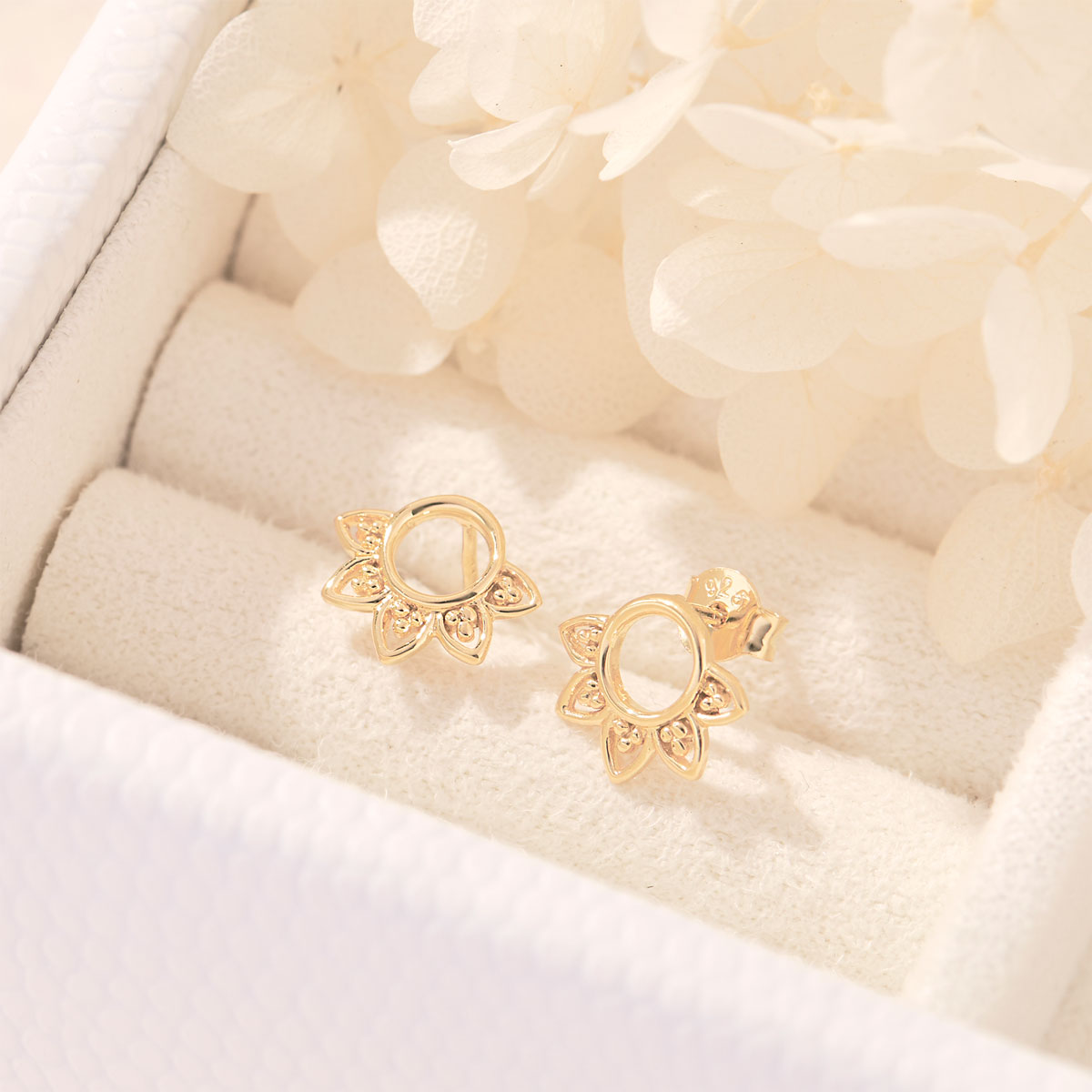 Rising Sun Studs Gold