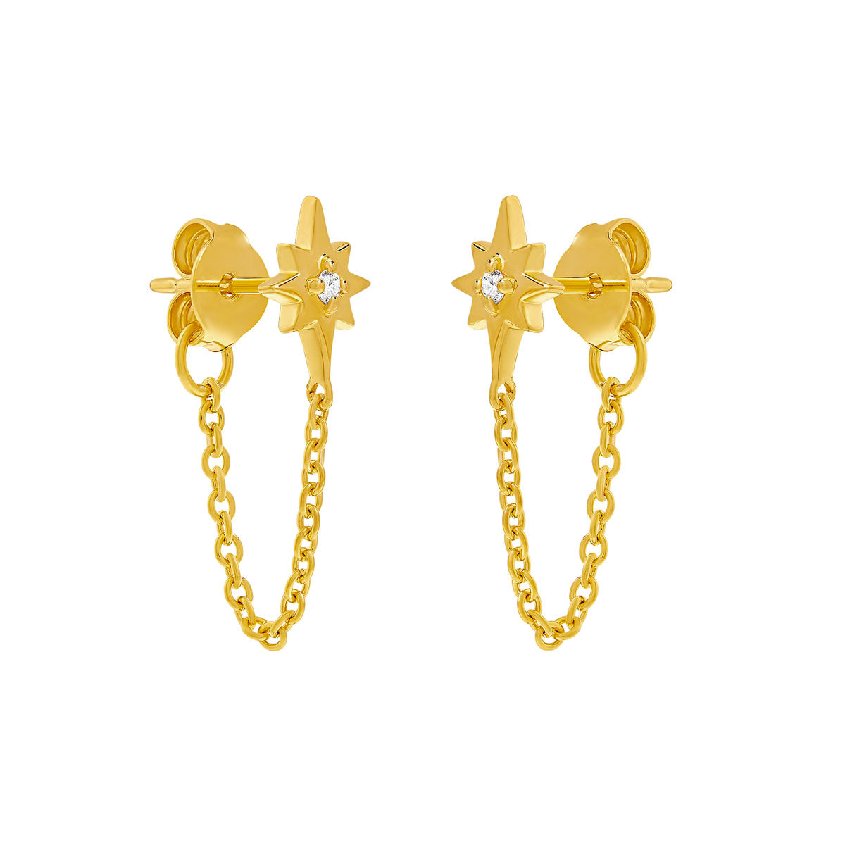 Celestial Light Chain Studs Gold