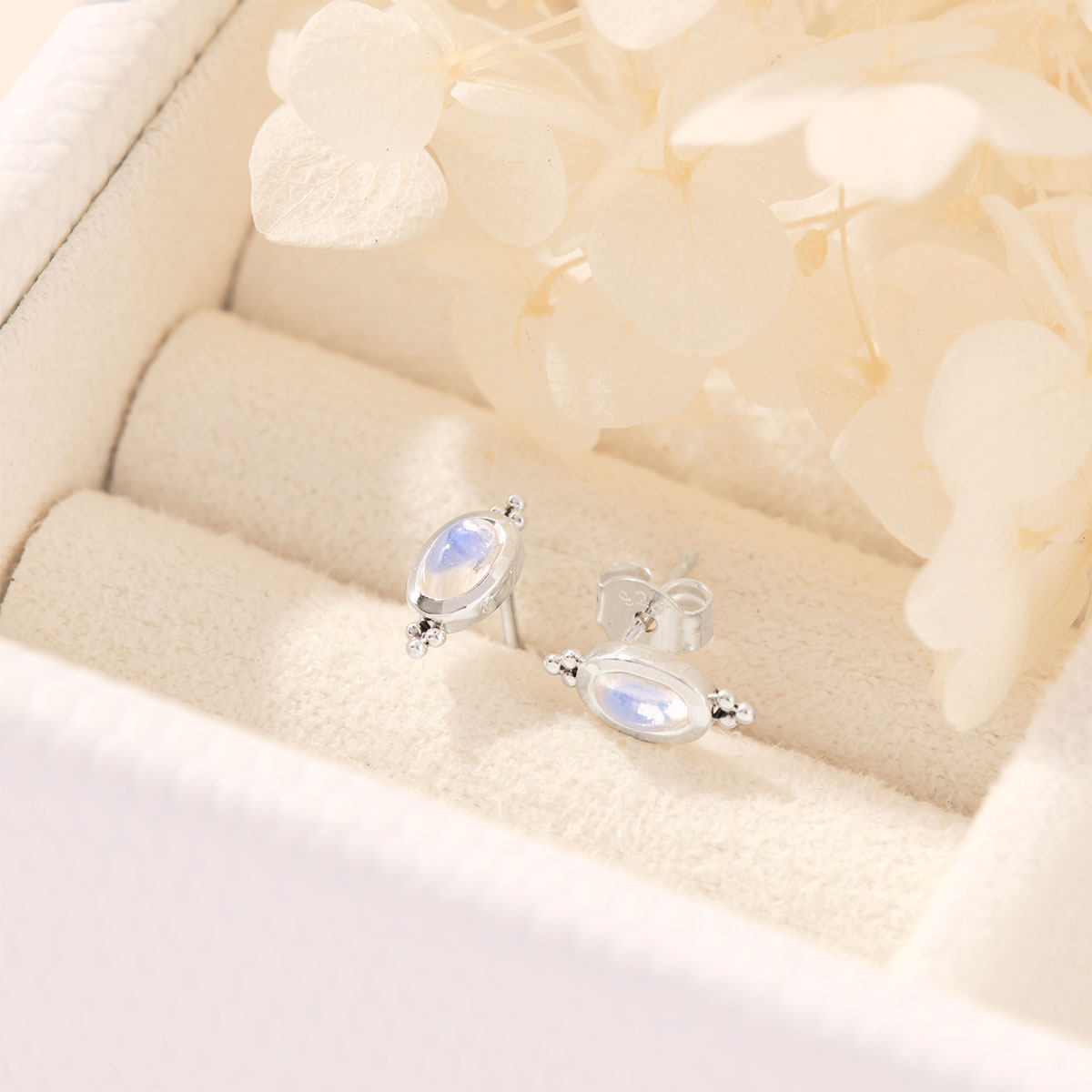 Moon Song Moonstone Studs