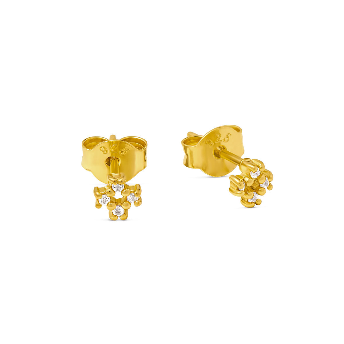 Supernova White Topaz Studs Gold