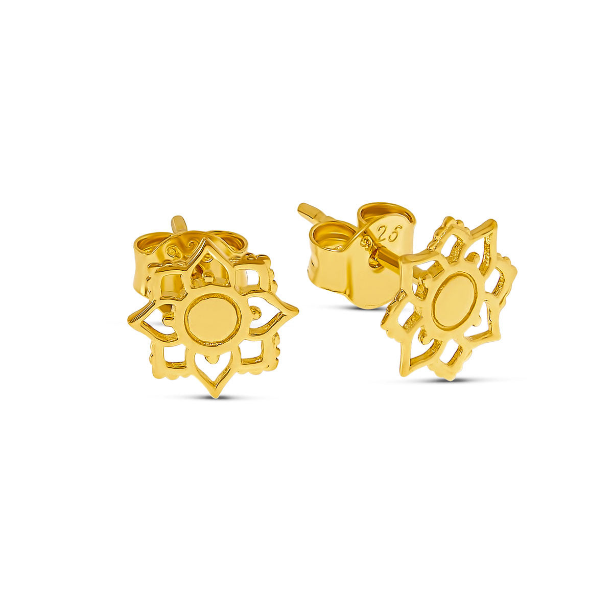 Mandala Flower Studs Gold