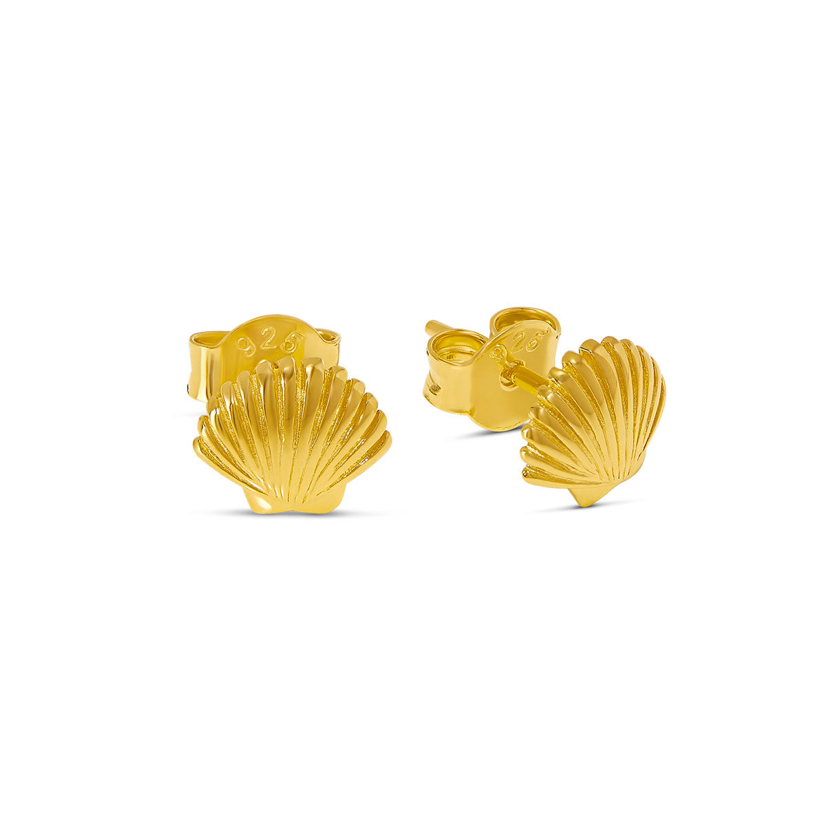 Dainty Seashell Studs Gold