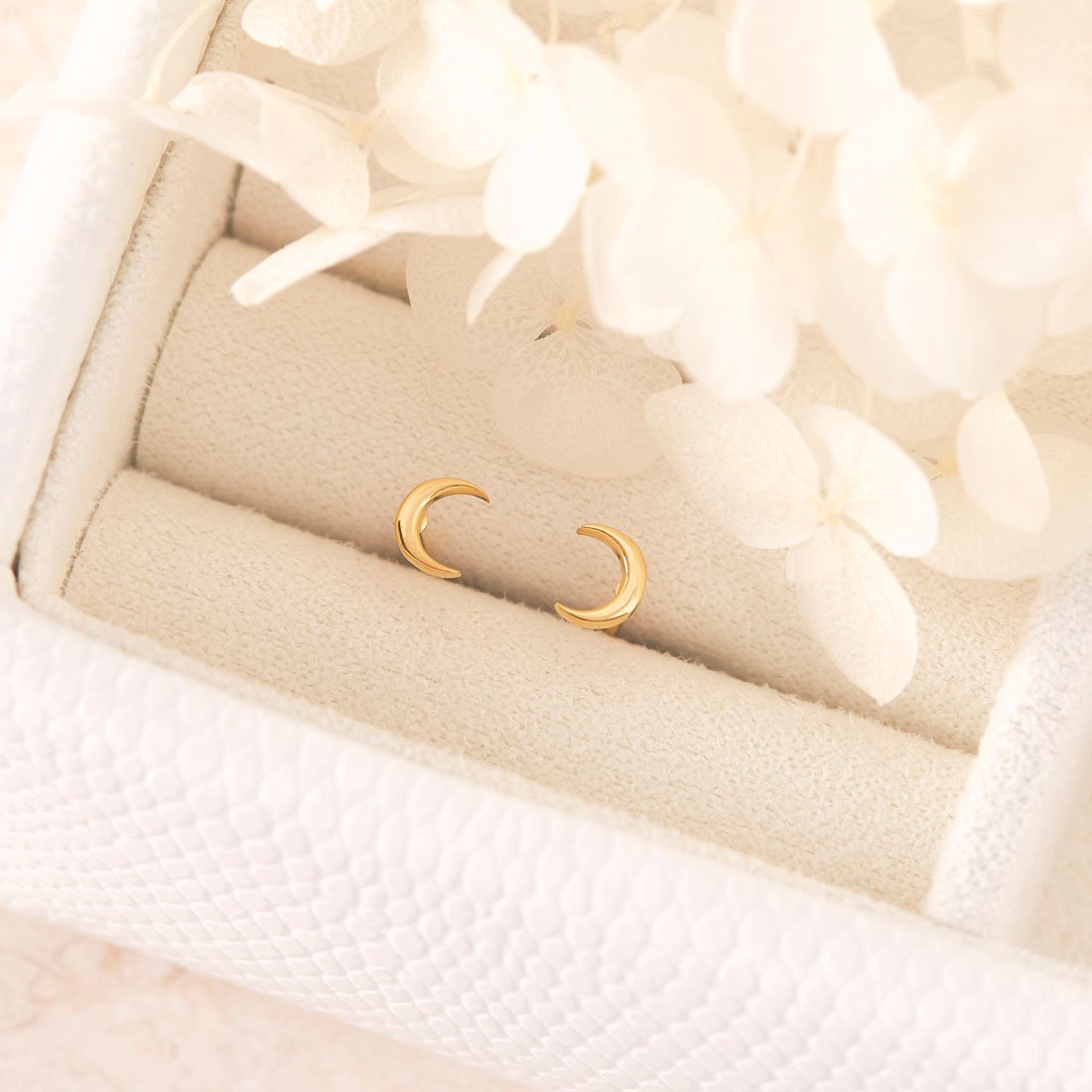 Dainty Moon Studs Gold