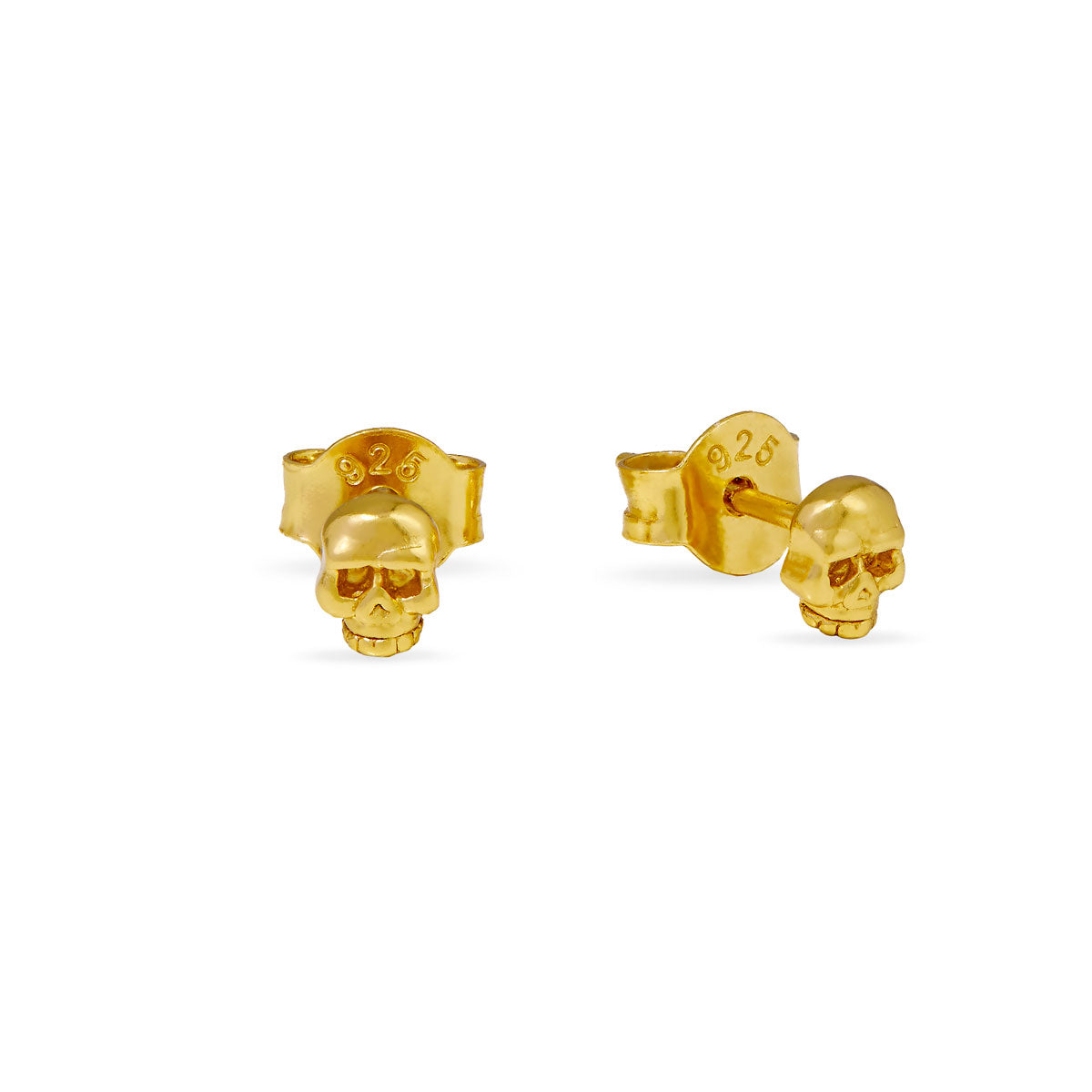 Tiny Skull Studs Gold