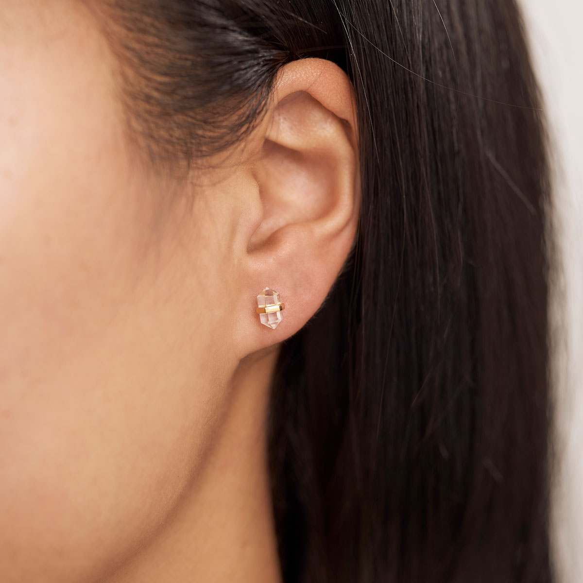 Empress Crystal Studs Gold