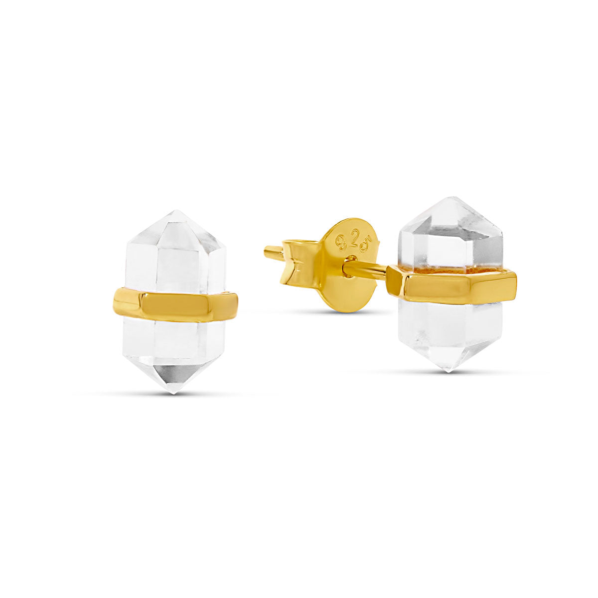 Empress Crystal Studs Gold