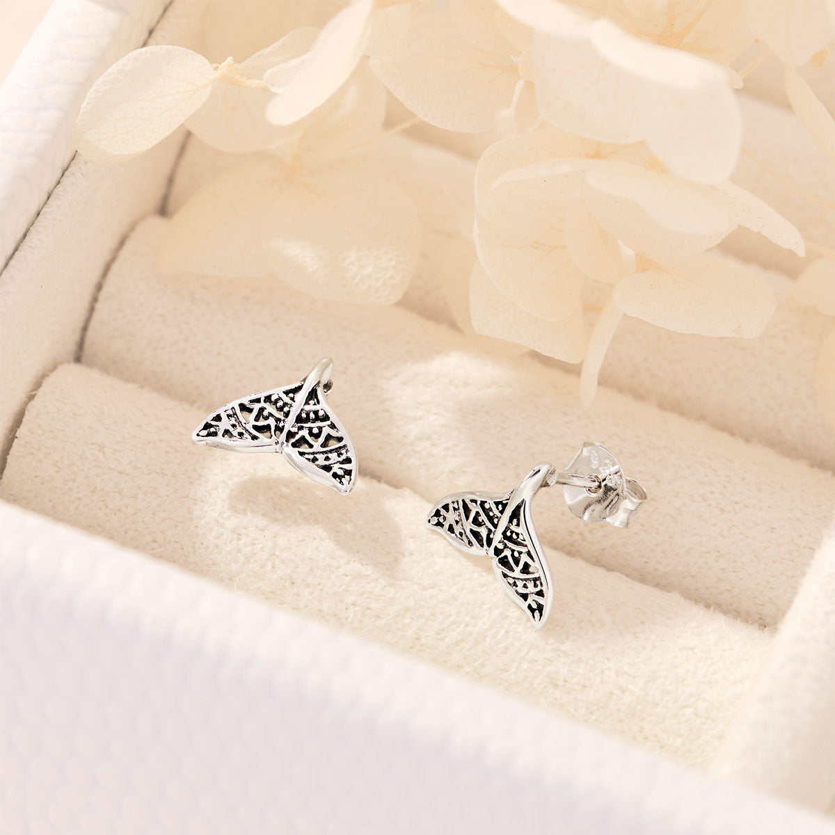 Mandala Dolphin Tail Studs