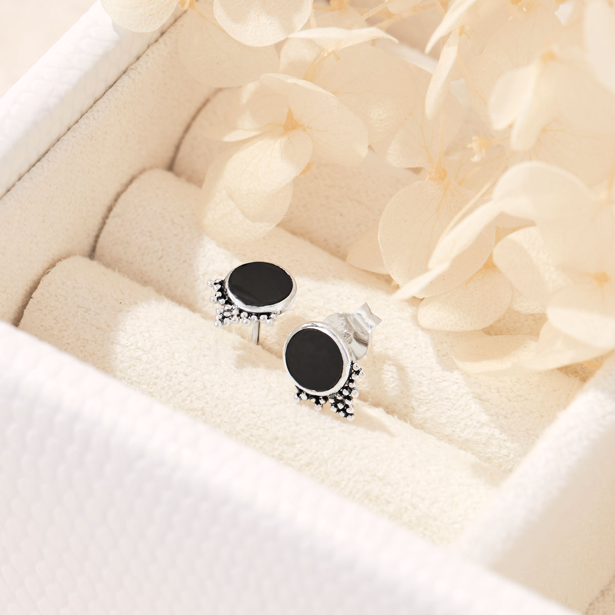 Mystic Mirror Onyx Studs