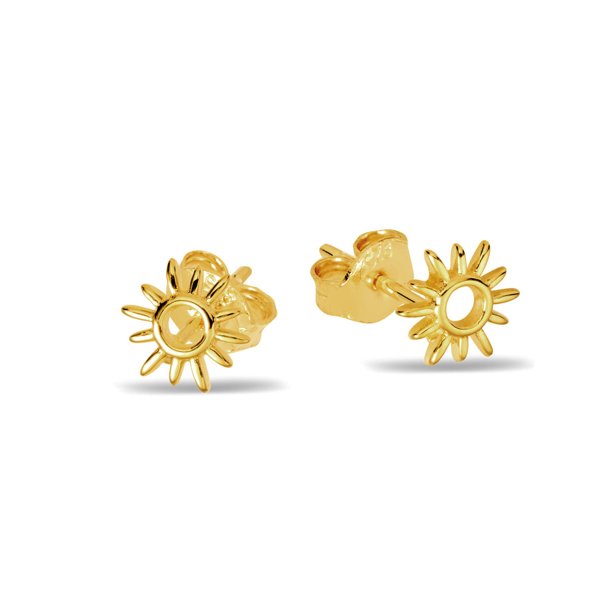 Dainty Open Sunshine Studs Gold