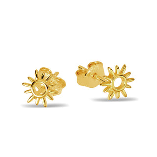 Dainty Open Sunshine Studs Gold