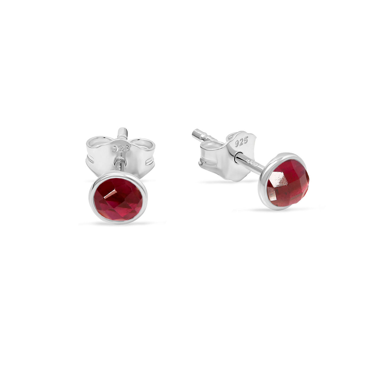 Dainty Round Garnet Studs