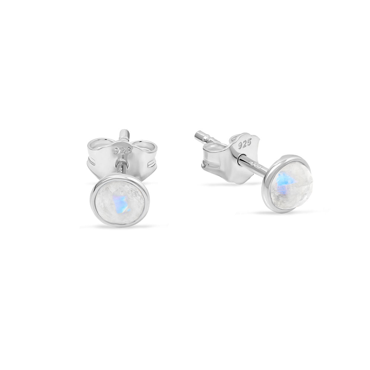 Dainty Round Moonstone Studs