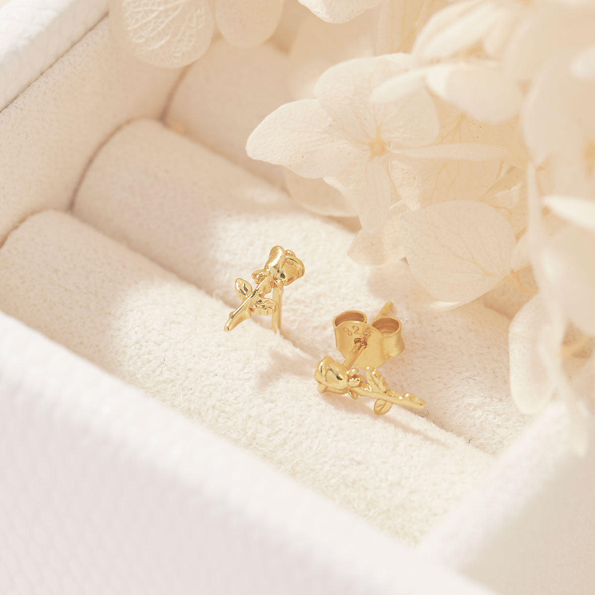 Enchanted Rose Studs Gold